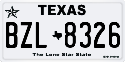 TX license plate BZL8326