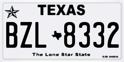 TX license plate BZL8332