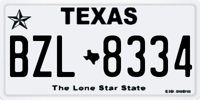 TX license plate BZL8334