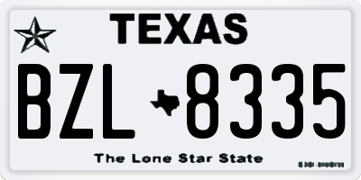TX license plate BZL8335