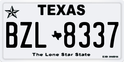 TX license plate BZL8337