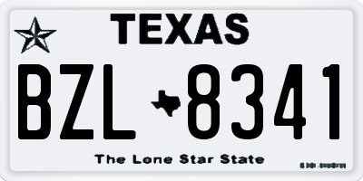 TX license plate BZL8341