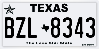 TX license plate BZL8343