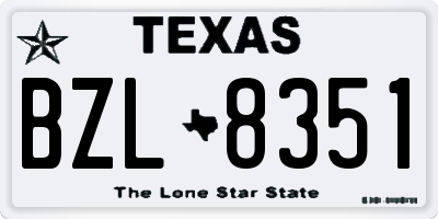 TX license plate BZL8351