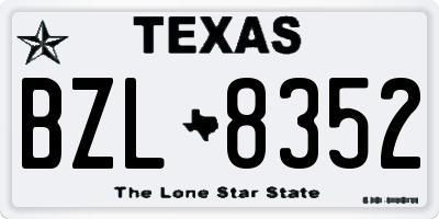 TX license plate BZL8352