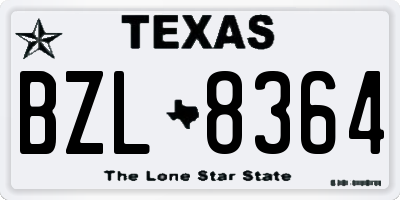 TX license plate BZL8364