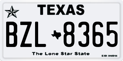 TX license plate BZL8365