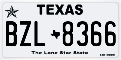 TX license plate BZL8366
