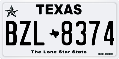 TX license plate BZL8374