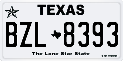 TX license plate BZL8393