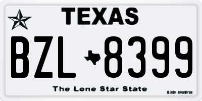 TX license plate BZL8399