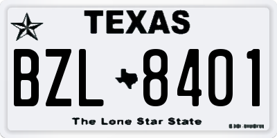 TX license plate BZL8401