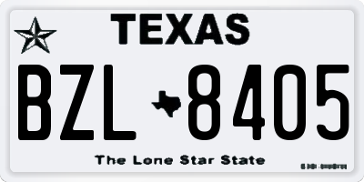 TX license plate BZL8405