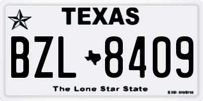 TX license plate BZL8409