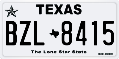 TX license plate BZL8415