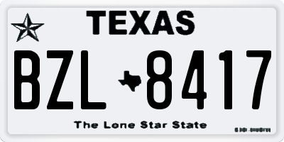 TX license plate BZL8417