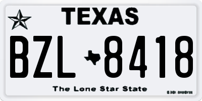 TX license plate BZL8418