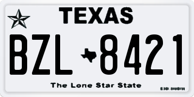 TX license plate BZL8421