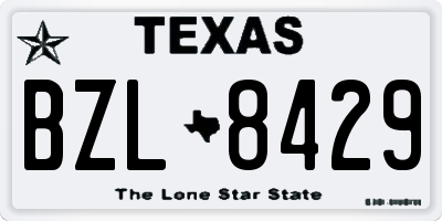 TX license plate BZL8429