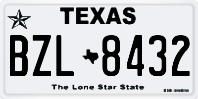 TX license plate BZL8432