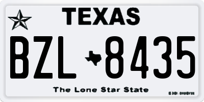 TX license plate BZL8435