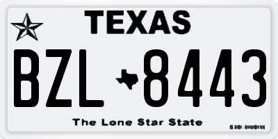 TX license plate BZL8443