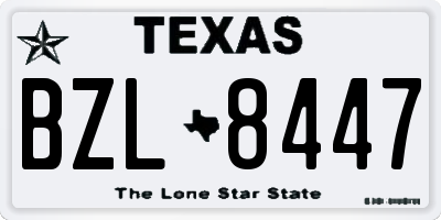 TX license plate BZL8447