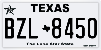 TX license plate BZL8450