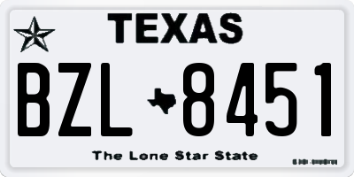 TX license plate BZL8451