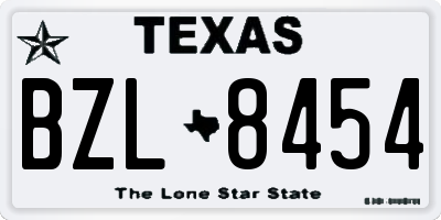 TX license plate BZL8454