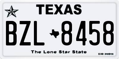 TX license plate BZL8458