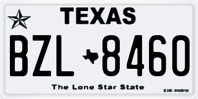 TX license plate BZL8460