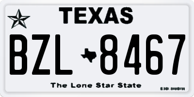 TX license plate BZL8467
