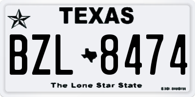 TX license plate BZL8474
