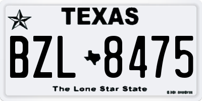 TX license plate BZL8475