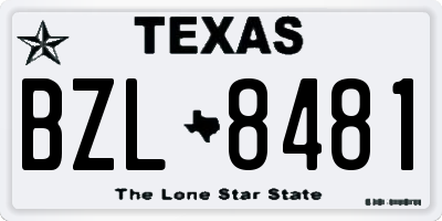 TX license plate BZL8481