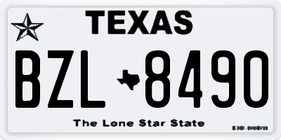 TX license plate BZL8490