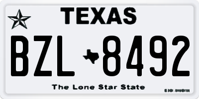 TX license plate BZL8492