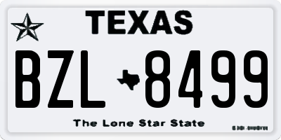 TX license plate BZL8499