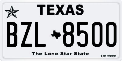 TX license plate BZL8500