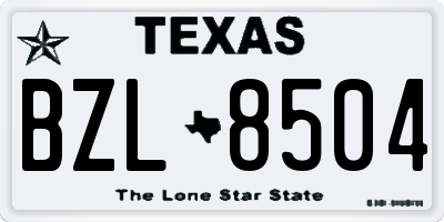 TX license plate BZL8504