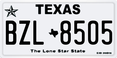 TX license plate BZL8505