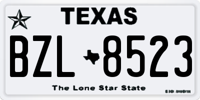TX license plate BZL8523