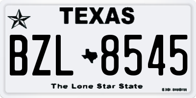 TX license plate BZL8545