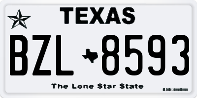 TX license plate BZL8593