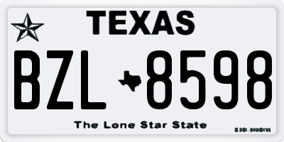 TX license plate BZL8598