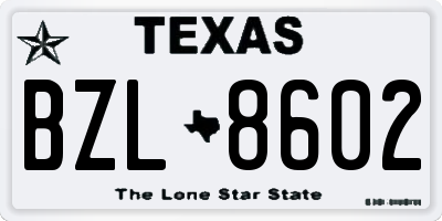 TX license plate BZL8602