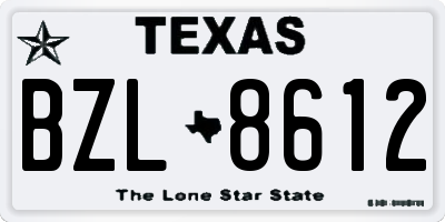 TX license plate BZL8612
