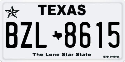 TX license plate BZL8615
