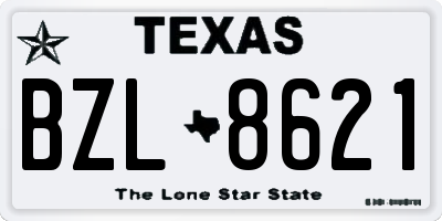 TX license plate BZL8621